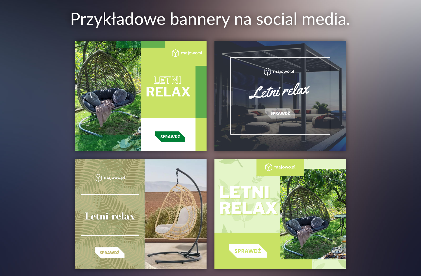 Przykładowe grafiki na posty do mediów społecznościowych tj. Instagram czy FB